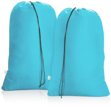 OTraki 2 Stück große schmutzige Wäschebeutel, 71.1x114.3 cm, strapazierfähig, mit Kordelzug, Reise-Organizer-Tasche, reißfest, große Kleidung, Spielzeug, 70x115 cm, Türkis