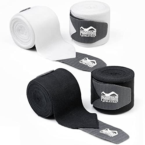 Phantom Boxing Bandagen - Boxbandagen Muay Thai MMA Boxen Handwraps - Schwarz/Weiß
