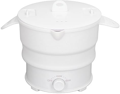 Naroote Cuiseur électrique Pliable de Voyage, Cuiseur électrique Se Pliant Multifonctionnel de Silicone de Catégorie Comestible 1.2L Application Large avec Le Support de Vapeur pour Le