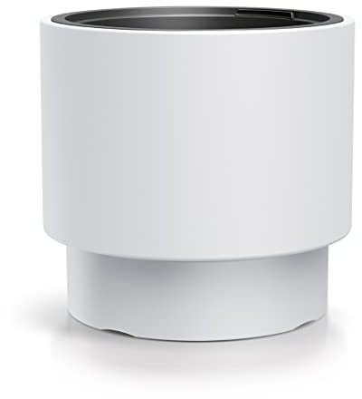 Pullmer Blumentopf mit Einsatz, Blumenkübel aus Kunststoff, Übertopf, Pflanzkübel Gross(Weiß, ø 30 cm)