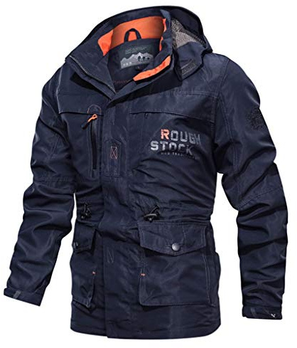 RUMAOZIA Herren Camouflage Softshelljacke Taktische Winter Mantel mit Kapuze und Reißverschluss Atmungsaktiv Outdoorjacke Angeln Jagd Jacke Arbeitsjacke Warnjacke Trekking Übergangsjacke