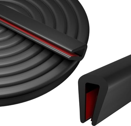 JOYOLA Profilé de Protection des Bords en EPDM, 2mm*3m Joint Protection Bord de Tole, Protection des Bords Flexible en Forme de U pour Tôle, Portes de Voiture, Trappes, Coins de Table
