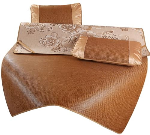 YRCHang Stuoie di Sonno di Estate, Stuoia Bambu Letto con Federa di Rattan, Materasso Raffreddamento in bambù Naturale E Traspirante per La Casa, La Scuola E Il Dormitorio(Size:80CMX190CM,Color:b)