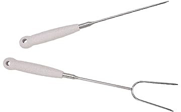 JOINPAYA 2piezas Tenedores Flexibles para Barbacoa Acero Inoxidable Telescópicos Accesorios para Exteriores y Acampadas