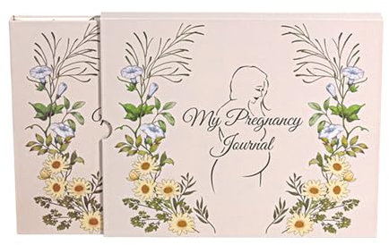 Carnet de souvenirs de grossesse – Journal pour femmes enceintes – Couverture rigide Journal Jalon Album d'annonces parentales pour femmes
