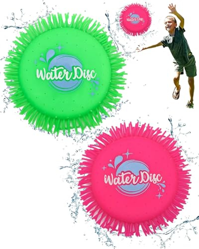 FUGLUS 2 frisbees de agua: disco de espuma y silicona para lanzar al agua, Ø 17 cm, juguete acuático en colores vivos, extra suave (2 unidades, frisbee de 17 cm)