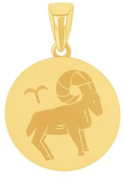 Amor Motivanhänger Unisex Damen Herren Anhänger, Gold, Widder, Kommt in Schmuck Geschenk Box, 2020780