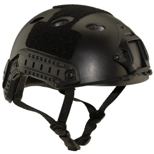 QMFIVE Airsoft Helm PJ Mode Helme, Leichtbau Taktische Schnelle Helm und Schutzbrille für Airsoft Paintball (BK)