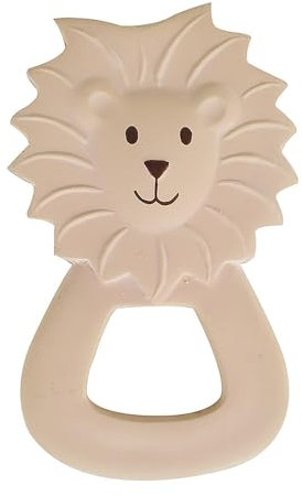 Tikiri 8591506 Kautschuk Beißring Löwe, Zahnungshilfe aus Naturkautschuk, für Babys ab 0+ Monaten