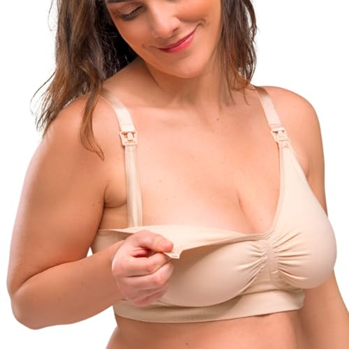 Carriwell Soutien-Gorge Allaitement avec Armature Gel Brevetée – Brassière Allaitement Femme, Modèle Grossesse, Confort Respirant sans Couture, XL