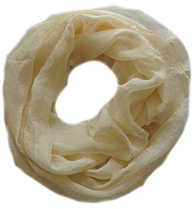 Euly Seide LoopSchal Schlauchschal Rundschal Halstuch Tuch Schal Uni für Frühling Sommer Ganzjährig (Beige)