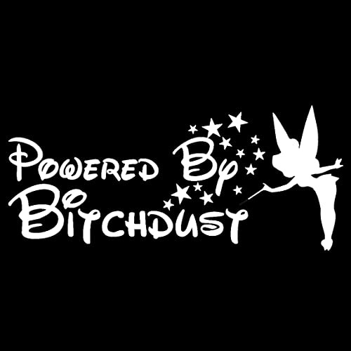Cartat2s Powered by Bitchdust Vinyl Decal Diva | 7.5 X 3.3 and 12 Colors to Choose from | Car Truck SUV RV Window and Body Sticker (White)