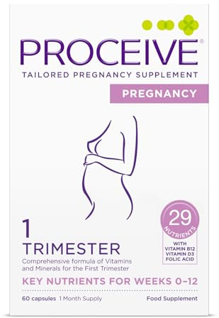 Proceive® Pregnancy Trimester 1 (1-12 Weeks) Vitamin & Mineral Supplements 60 Capsules - Vegan