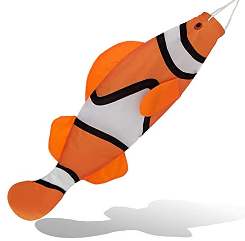 Madrona Brands Windsack, Clownfisch, langlebig, hängende Dekoration für den Außenbereich, Terrasse, Dock, Boot, Hinterhof, 101,6 cm, Orange
