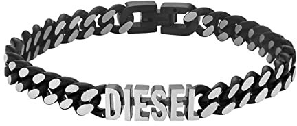DIESEL Armband Für Männer Stahl, Länge: 208mm, Breite: 7.8mm Silber Edelstahlarmband, DX1386040