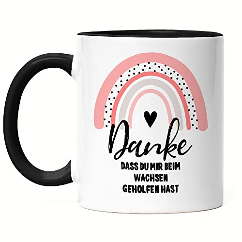 Hey!Print Danke Dass Du Mir Beim Wachsen Geholfen Hast Tasse Schwarz Erzieherin Kindergarten Tagesmutter