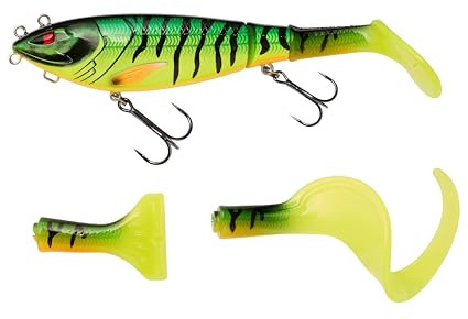 Berkley Zilla Tailswinger, Fishing Hook, Hard Lure, the First Jointed Tailbait on the Market With Amazing Swimming Action and Huge Versatility, PredatorFishing, Pike, Unisex, Firetiger, 89g | 180mm