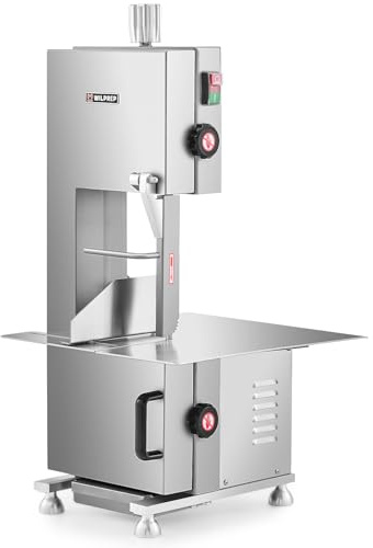 WILPREP 65 Electric Bone Saw Machine, 750W Commercial Electric Meat Bandsaw with 6.3 in. Max. Cutting Width, Countertop Stainless Steel Bone Meat Cutter Machine with Scale for Beef Pork Poultry Fish