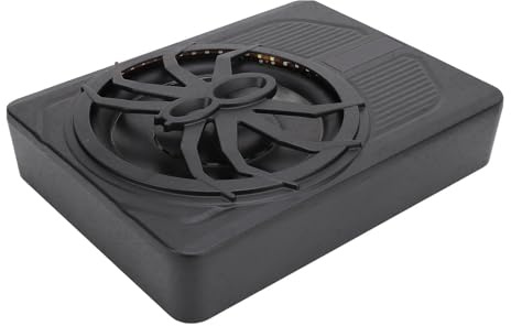 10 Tum 800 W Smal Undersätesdriven Bilsubwoofer med Blått LED-ljus, Utmärkt Värmeavledning, Pålitlig Prestanda, Trådbunden Fjärrkontroll (Färgrik)