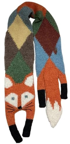 Écharpe hivernale pour les femmes, écharpe mignonne en forme de renard, écharpe à tricot en polyester épais doux chaud et à la mode, écharpes longues pour les cadeaux pour femmes, écharpe hivernale p