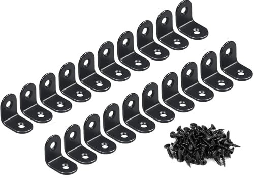 ZiYuya 20pcs Staffa angolare a L, Staffe Angolari con giunto ad angolo retto, Squadrette Angolari Per Legno Di 90°staffa di supporto Fissaggio angolare per Mobili, Scaffali, Sedie In Legno 20mm x 20mm