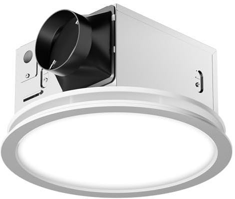 Fitop Bathroom Exhaust Fan with Light,130 CFM 47W 1100LM Ceiling Mount Shower Ventilation Exhaust Fan, 1.5Sones Bathroom Vent Fan with Light, Fan LED Light 3000K/4000K/5000K