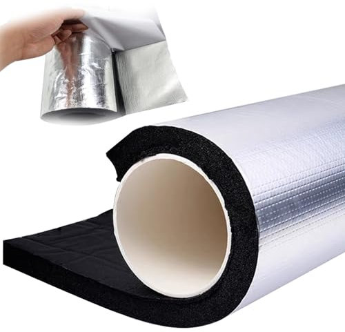 Rohrisolierung Schaumstoff Isolierung Rohre Ø 22 27 34 43 48 60 76 89 110 114 120 mm Selbstklebend Schlauch Rohrdämmung für Klimaanlagen Im Freien, Heißes Und Kaltes Wasser(TK 20mm = 0.8,ID 108 mm =