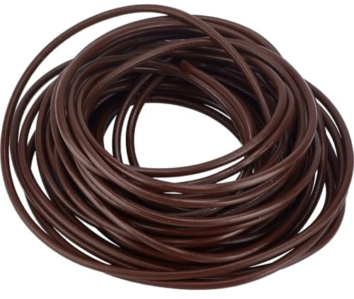 GORGECRAFT 10m Genuine Leather Strips String Cowhide Leather Cord 4mm Thick Flat Braiding Thread Rope for Belts Bracelets Necklace Jewelry Making DIY Crafts Tooling Workshop, Saddle Brown