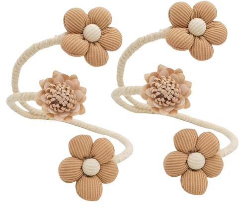 Abrazaderas de cortinas, abrazos, para cortinas Boho - de flores retorcidas, 2 piezas - abrazos flexibles, besar pinzas para cortinas, soportes para cortinas
