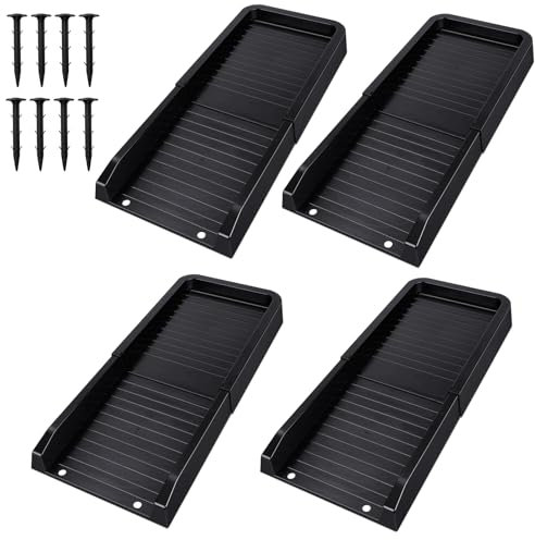 Giosvoc 24 Heavy-Duty Downspout Extensions & Splash Block Kit - Gutter Drainage System with 4 Fixing Nails,Splash Guard for Rainwater Diversion & Foundation Protection 4-Set