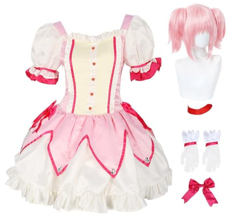 Xinnice Kaname Madoka Cosplay Outfit Anime Cosplay Costume intero Set uniforme per donna Halloween Carnevale Party Dress Up