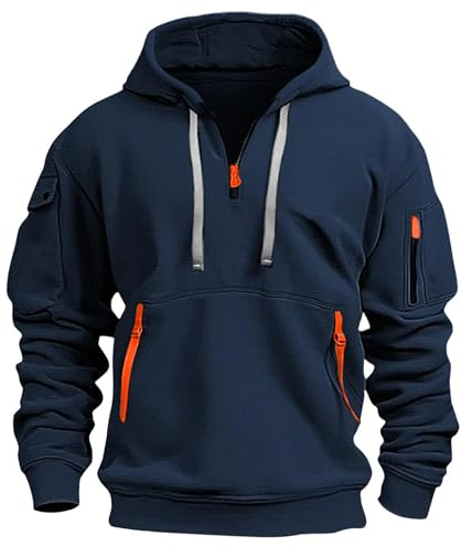 TOFOTL Felpe Firmate Uomo Passamontagna Anime Mini Firmate Maglia Lana Lino Felpa Lavoro Hoodie Anime S Fiori Maglione Invernale Natalizie Riscaldata Felpa Cotone Uomo Zip 05-Blu Marino XXL