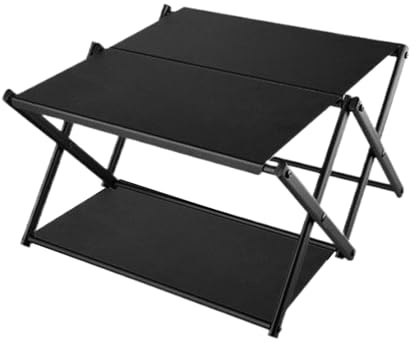 Patifirst Estante De Almacenamiento para Camping | Organizador Plegable Portátil De 3 Niveles,Estantería De Almacenamiento para Escritorio,para Exterior Tienda De Campaña RV Picnic Senderismo