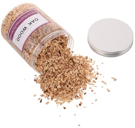 SHINEOFI Astillas de Madera de Roble para Ahumar Aroma Único, Encendido Rápido, Ideales para Barbacoa y Cócteles, Virutas Naturales de 0,28lb a 0,3lb