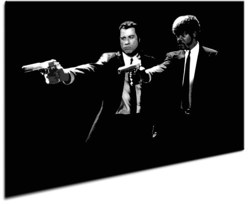 fotoleinwand24 Impression sur toile « Pulp Fiction » 100 x 70 cm - Poster ! Image prête sur châssis - Décoration Pop Art - Salle à manger, Chambre à coucher, Cuisine