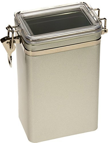 Dose mit Aroma-Bügel-Verschluss, matt-silber (für max. 500g Tee)