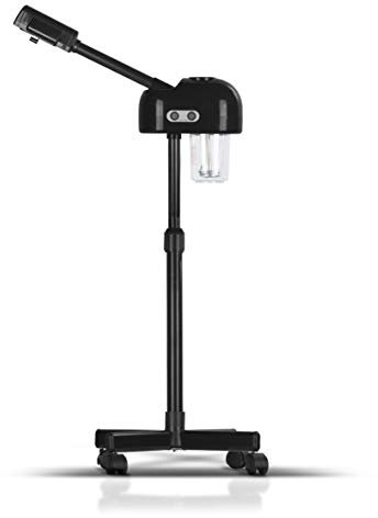 Black Facial Steamer with Hot Mist Ozone Function, Use for Home and Beauty Salon, Can Extract Blackheads, Rejuvenate and Humidifier Hydrate Skin for Youthful Complexion