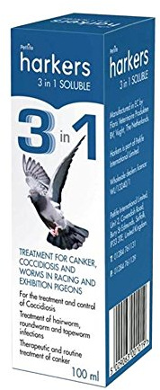 Harkers 3 in 1 Soluble 100ml Pigeon Treatment for Coccidiosis, Canker & Worms