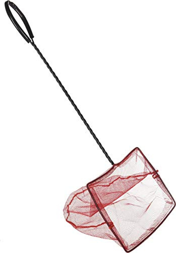 PENN-PLAX Infra-Red Quick-Net Aquarium Fish Net – Red Color for Invisibility – Durable, Strong, and Safe – 8” x 6” Net – 16” Handle