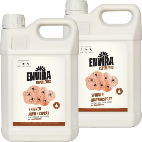 Envira Spinnenspray 2 x 5 Liter - Spray mit Langzeitwirkung gegen Spinnen - Mittel gegen Spinnen in der Wohnung - Effektive Spinnenabwehr