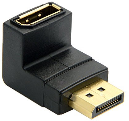 Cablecc - Adattatore ad angolo di 90 gradi verso il basso da DisplayPort maschio a estensione femmina