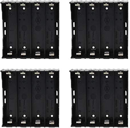 GTIWUNG GTIWING 4 stycken 4 x 3,7 V 18650 batterihållare fodral plast batteri skydd förvaringslåda med 8 stift (4 solts 2 stycken 18650 förvaringslåda för batterier
