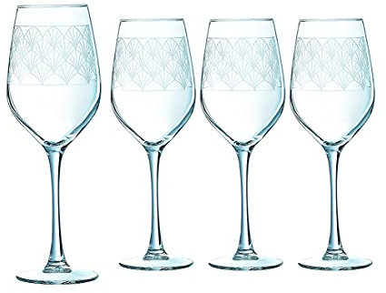 CreaTable, 22623, Serie PARADISIO, 4-teiliges Gläserset, Weinglas, spülmaschinen- und mikrowellengeeignet, Made in Europe