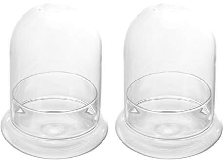 2Pcs High Borosilicate Glass Terrarium Jar, Bell Dome Cloche with Glass Base for Micro Landscape, Moss Vase for Diy Home Decoration, Tabletop Display