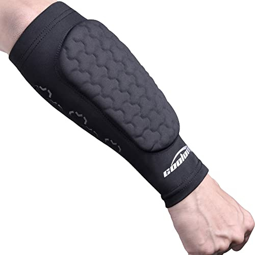 COOLOMG Football Forearm Pad with Stick Grips Padded Forearm Sleeve Adult Youth for 7v7 Softball Baseball Single S