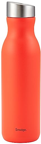 Smidge Reusable Water Bottle 500ml Coral – Insulated Stainless Steel Flask for Hot & Cold Drinks, Leakproof & BPA-Free, No Metallic Taste