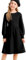 Belovecol Girl's Pleated Long Sleeve Casual A-Line Midi Dress Cable Knit Sweater Black Dress for 8-9 Years