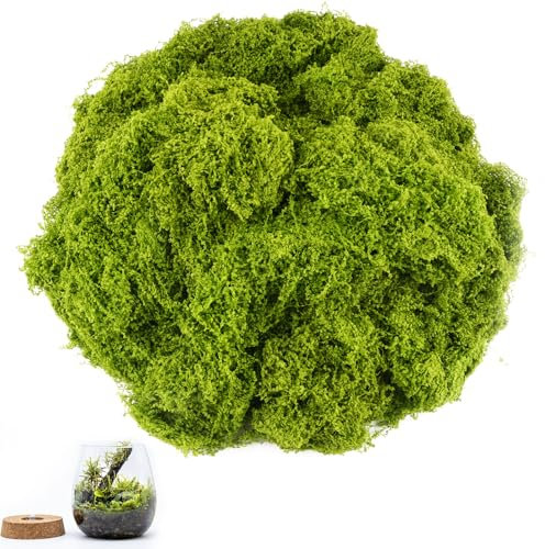 150g Kunstmoos zum Dekorieren,Kunstmoos zum Basteln,Künstliches Moos Deko für Modellbau, Gartenarbeit, Wand, Floristen, Hochzeitsdekoration,Dekogras (grün)