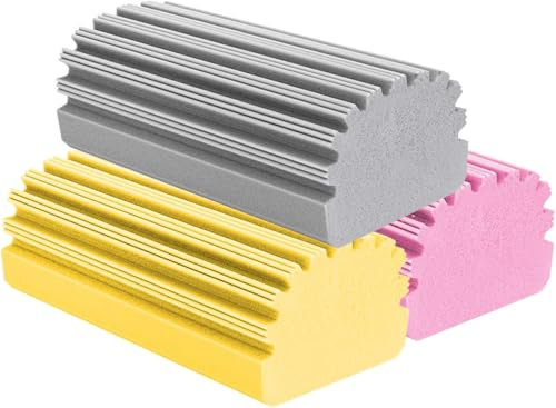 Esponja de Limpieza húmeda, Plumero, Esponja de Plumero, Esponja para Quitar la Suciedad, Esponja para Polvo Reutilizable, Paquete de 3, Gris, Amarillo, Rosa
