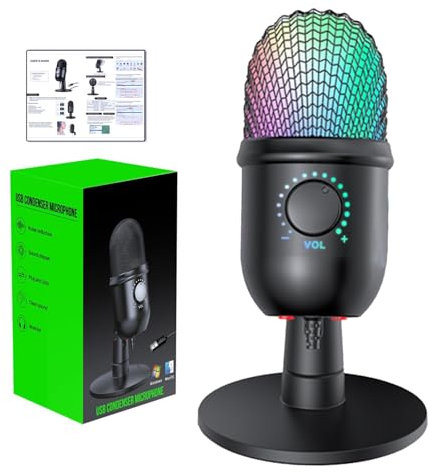 Micrófono para PC | Micrófono para streaming plug and play | Micrófono profesional para PC, micrófono USB para ordenador para podcast, canto, grabación, micrófono de condensador